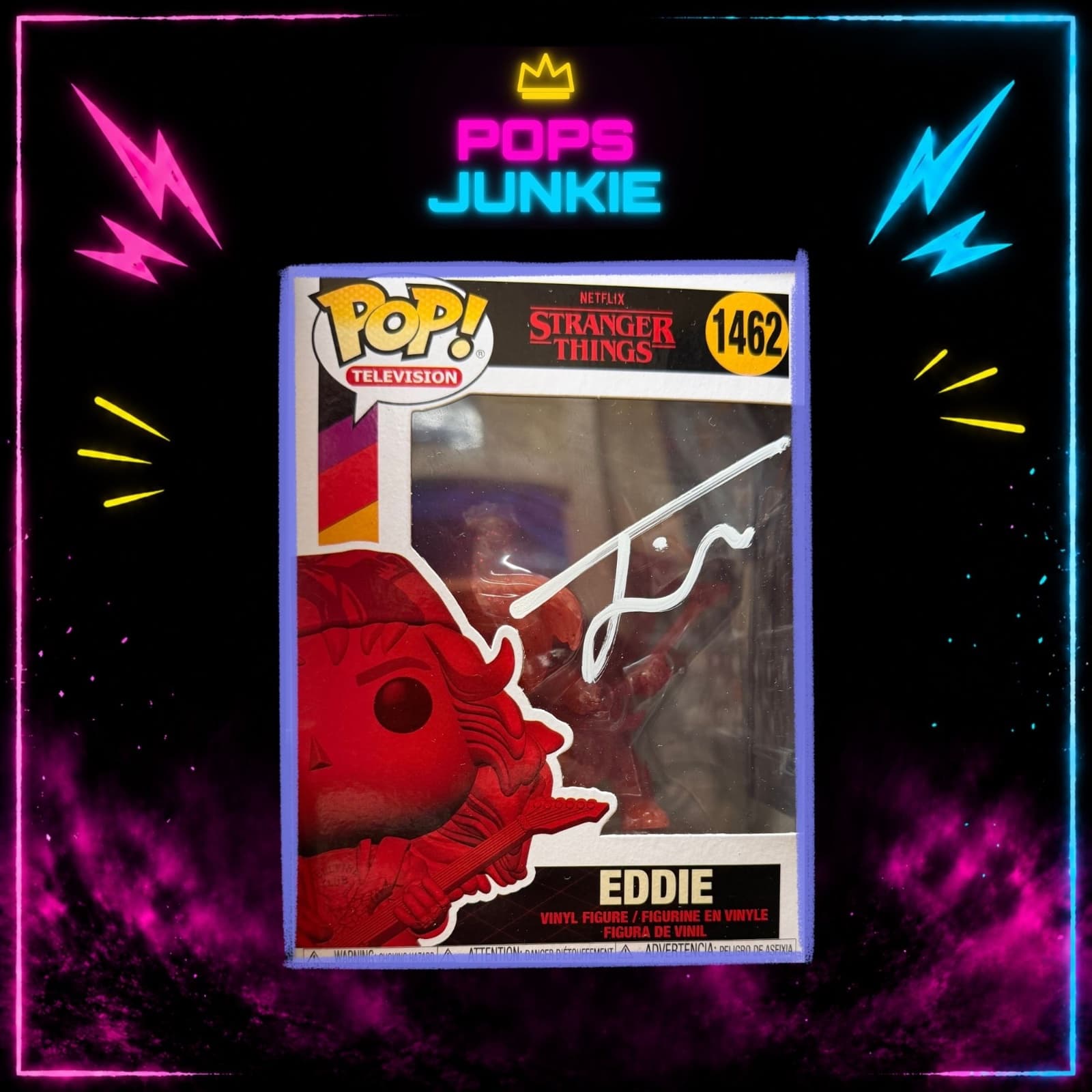 EDDIE signed Funko Pop #1462 by Joesph Quinn